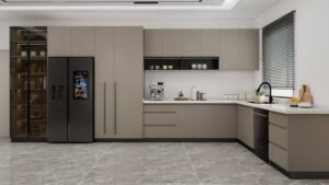 High‑gloss Gray Cabinets For A Sleek, Polished Interior