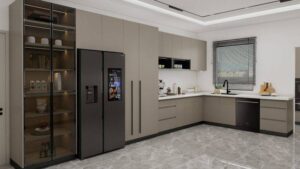 High‑gloss Gray Cabinets – Sleek & Polished Design