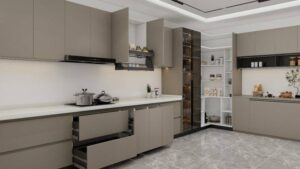 High‑gloss Gray Kitchen Cabinets For A Sleek, Polished Look