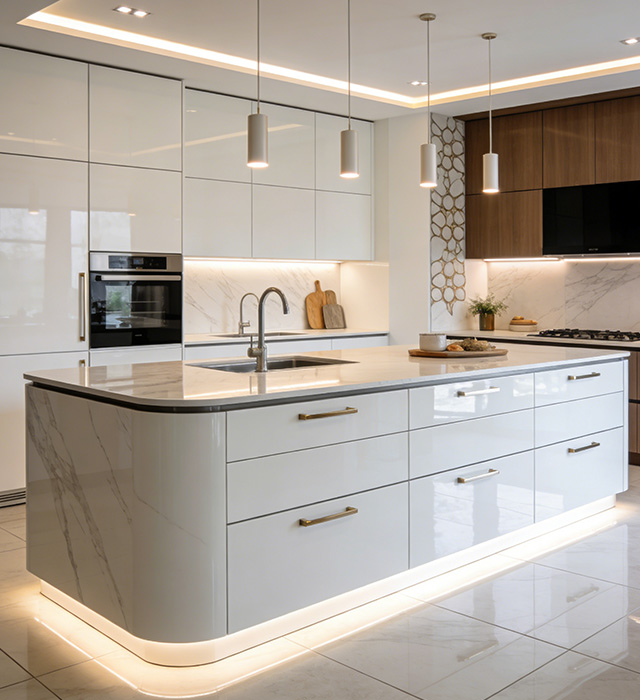 Matte Black Kitchen Cabinets with Hidden Pull-Out Drawers - custom kitchen cabinets project image 2 by KOJOON