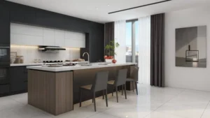 Matte Black Cabinets with Hidden Pull-Out Drawers1