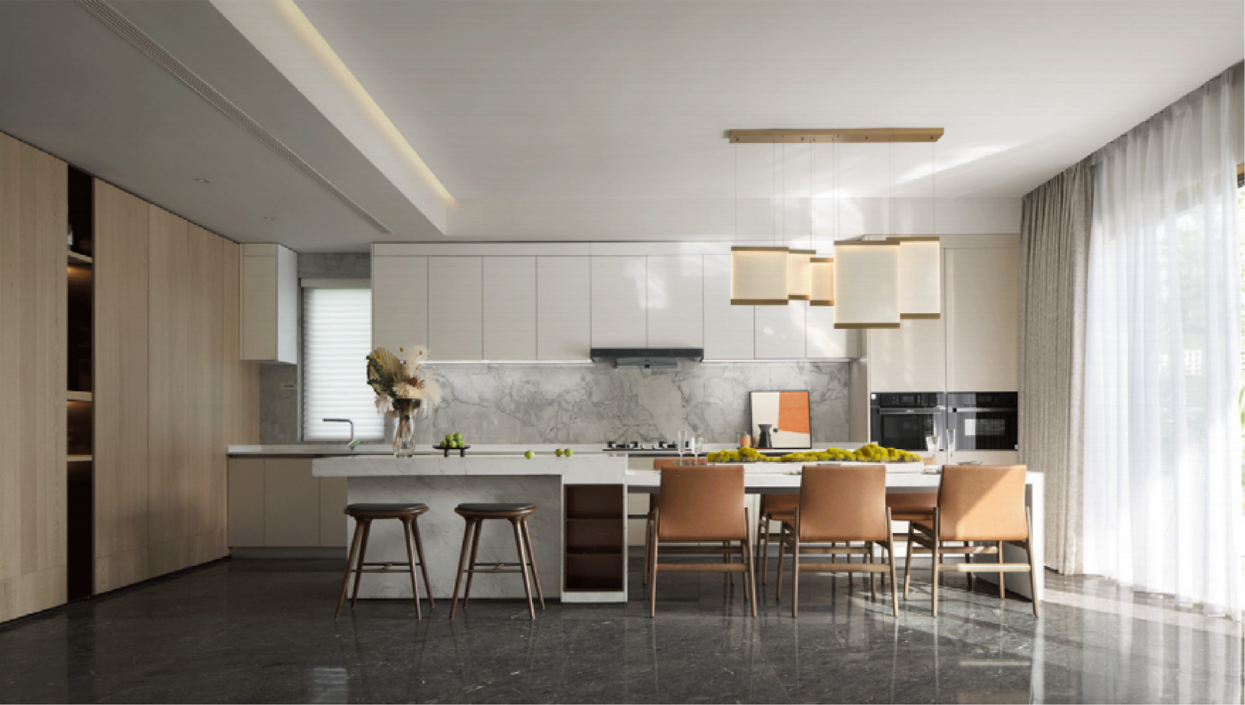 Matte Black Kitchen Cabinets with Hidden Pull-Out Drawers - custom kitchen cabinets project image 3 by KOJOON