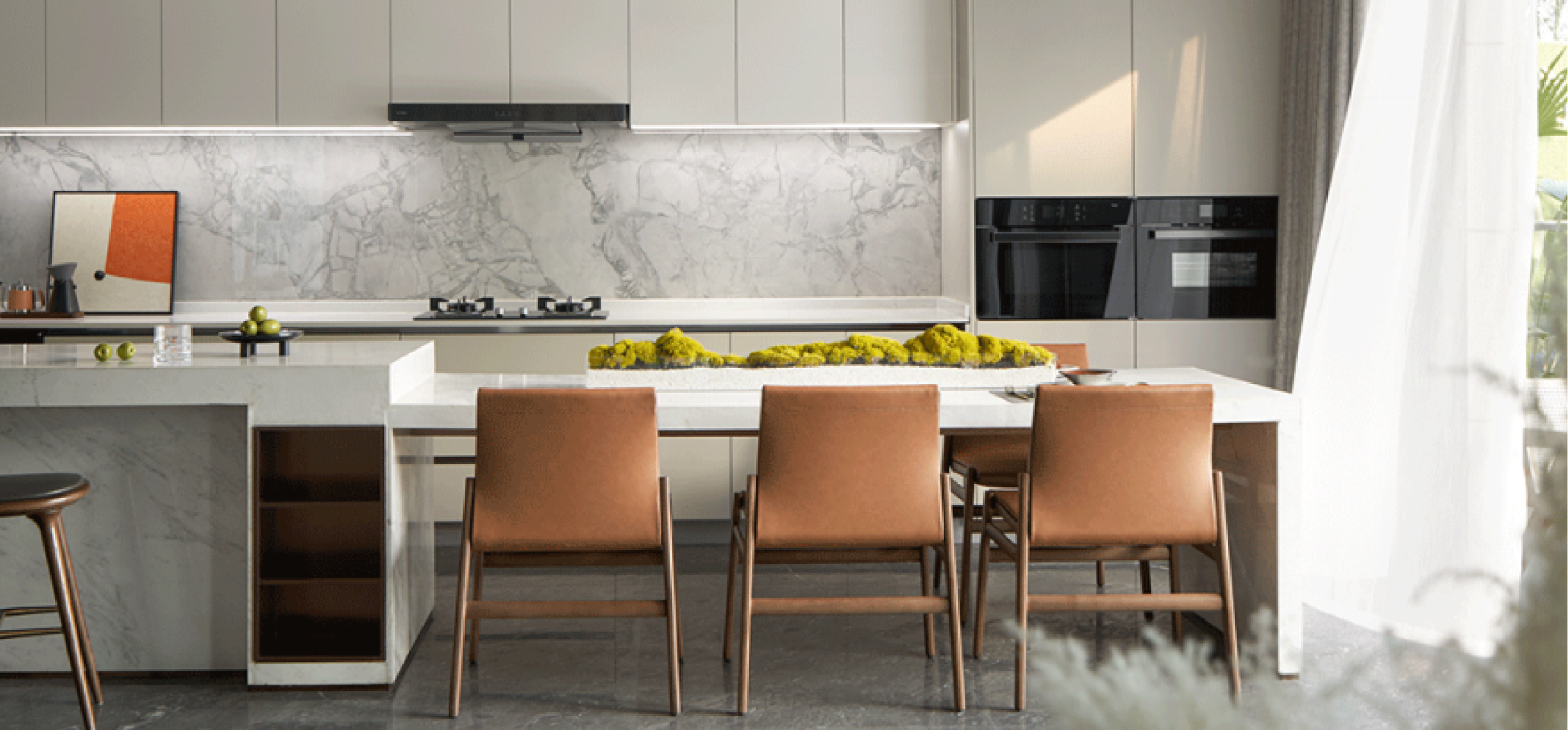 High-Gloss Gray Modern Kitchen Cabinets - custom kitchen cabinets project image 3 by KOJOON