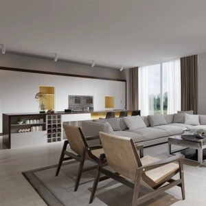Custom Integrated Living, Dining and Kitchen Customization - custom kitchen cabinets by Kojoon