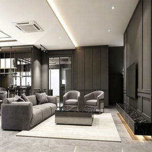 Dark Grey Italian Light Luxury Living Room Furniture - whole house custom furniture by Kojoon