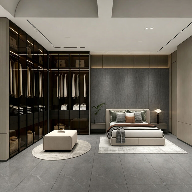 Custom Cream Style Bedroom Wardrobe and Desk Cabinet - custom bedroom wardrobe by Kojoon