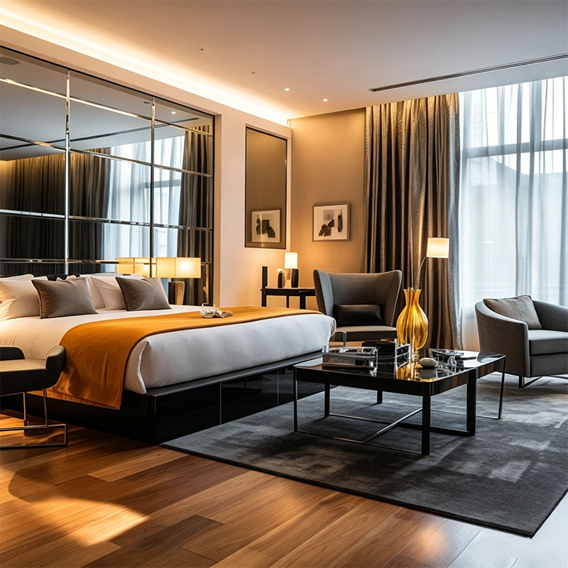 Luxury Hotel Guest Room Furniture and Wall Panel Package - custom bedroom wardrobe by Kojoon