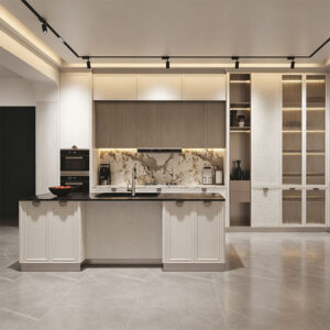 Matte Black L-Shaped Kitchen Cabinet System - custom kitchen cabinets by Kojoon
