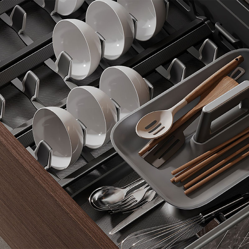 Stainless Steel Countertop and Durable Kitchen Detail - custom kitchen cabinets by Kojoon