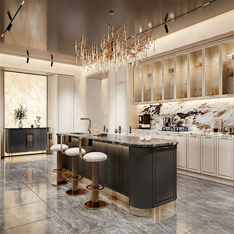 High-Gloss Gray Modern Kitchen Cabinet System - custom kitchen cabinets by Kojoon