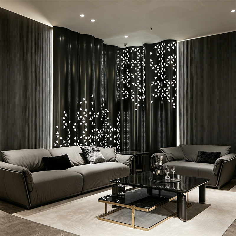 Custom Italian Minimalist Curved Modular Fabric Sofa - whole house custom furniture by Kojoon