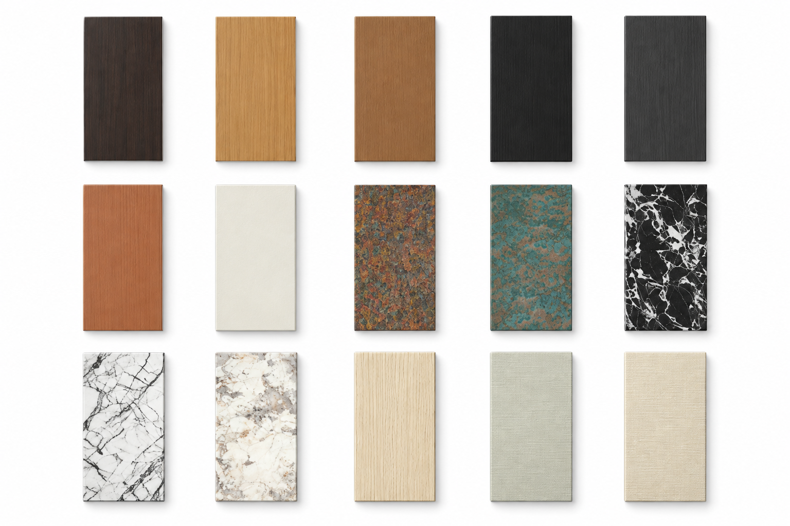 Melamine wardrobe door finish samples